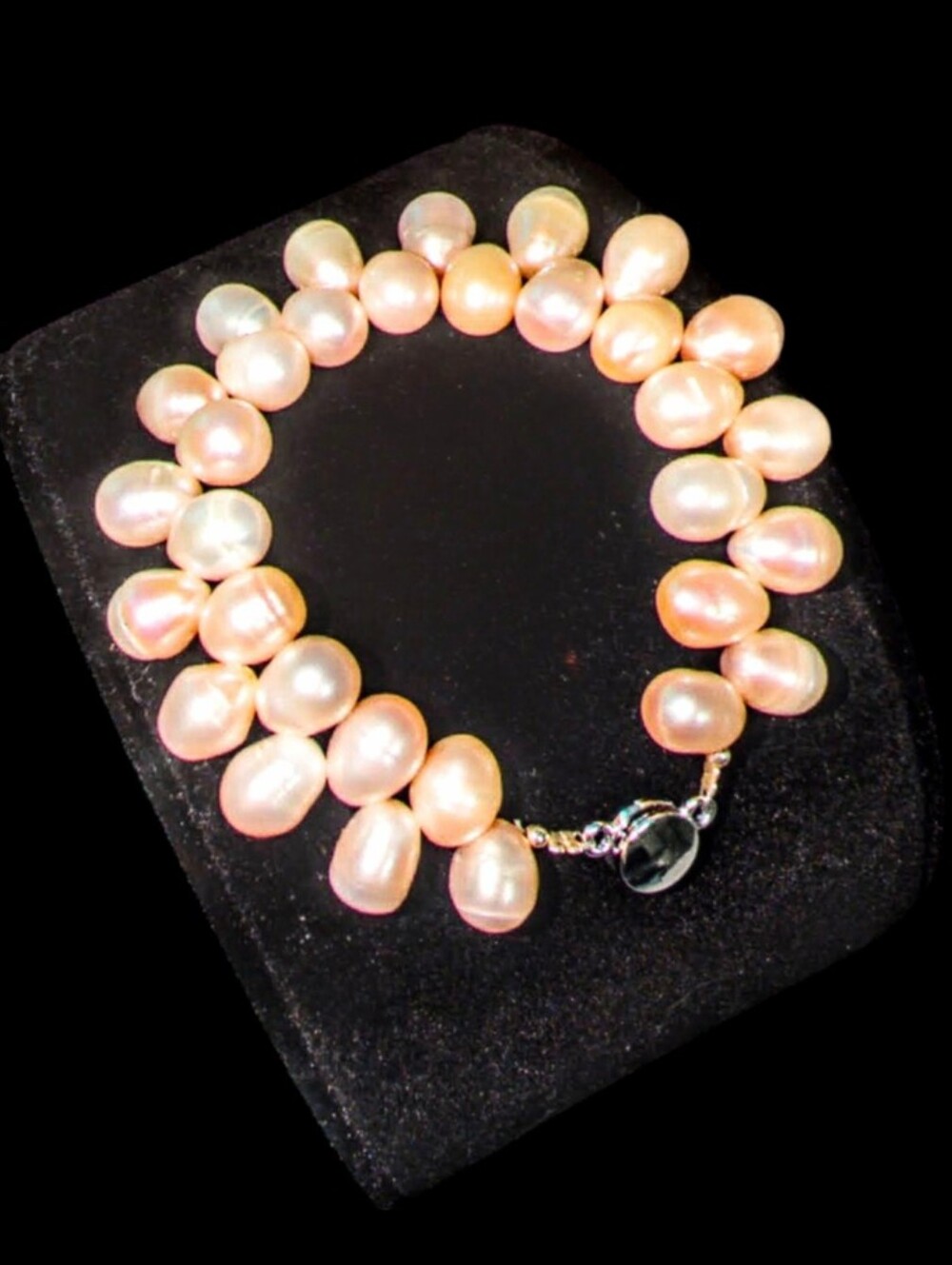 Freshwater Pearl Bracelet Double Layered With Magnetic Clasp